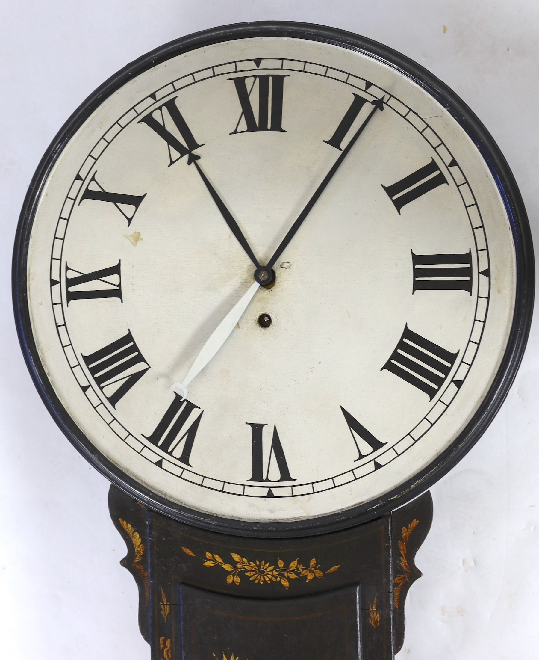 A George III japanned 'Tavern' wall timepiece,